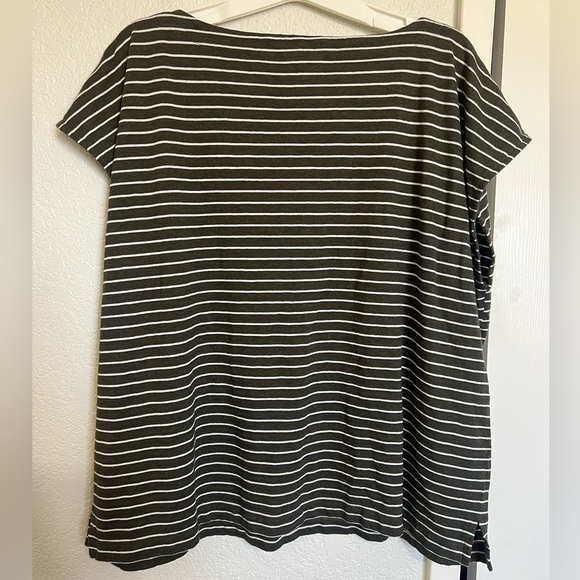 Eileen Fisher Hemp Organic Cotton Striped Sleeve Top - Picture 5 of 7